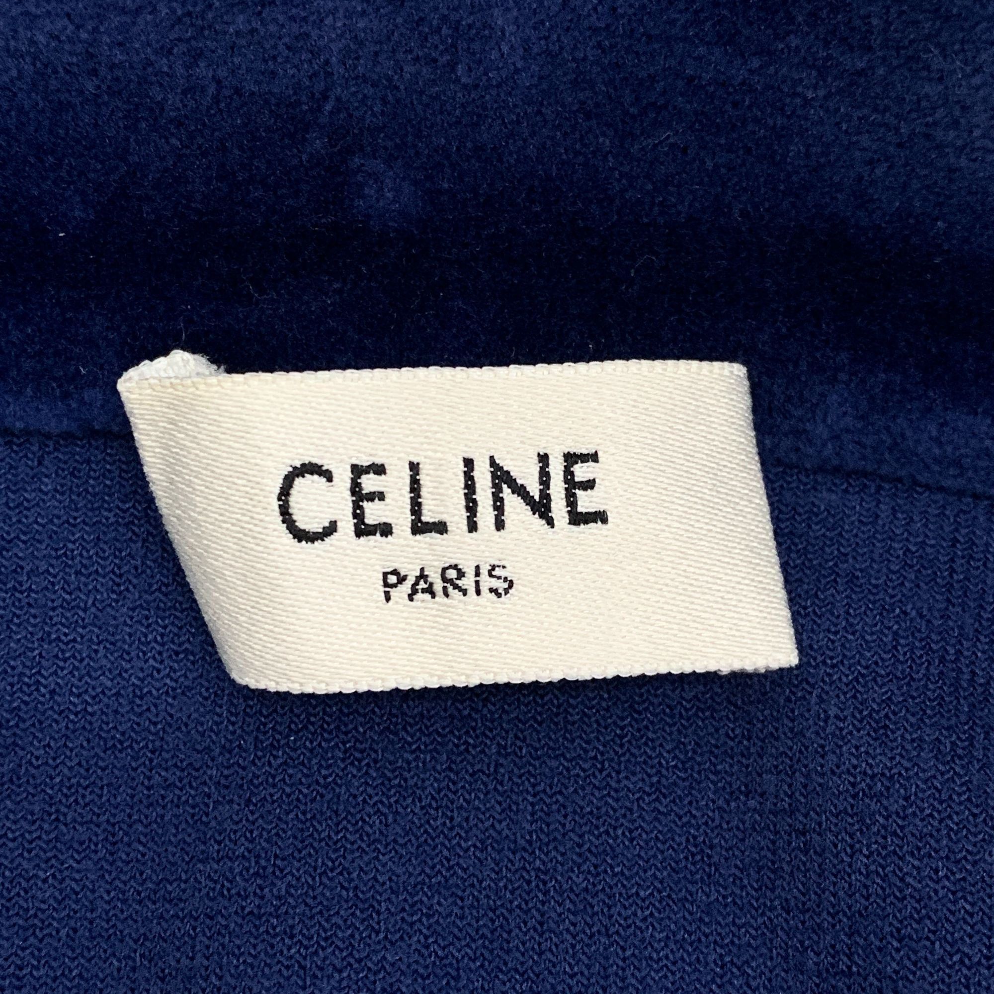 Celine Celine Paris Deep Blue Cotton Blend Zip-Up Jacket XS With Ar Size XS / US 0-2 / IT 36-38 - 2 Thumbnail