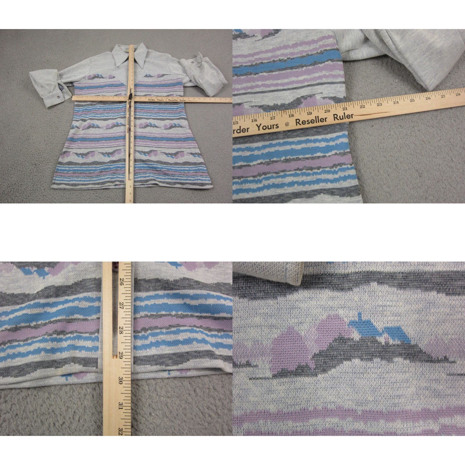 Doublet VINTAGE The Towner Shirt Womens L Gray Blue 70s 60s Fair Isle Button-Up Knit Cardigan? Size L / US 10 / IT 46 - 9 Thumbnail