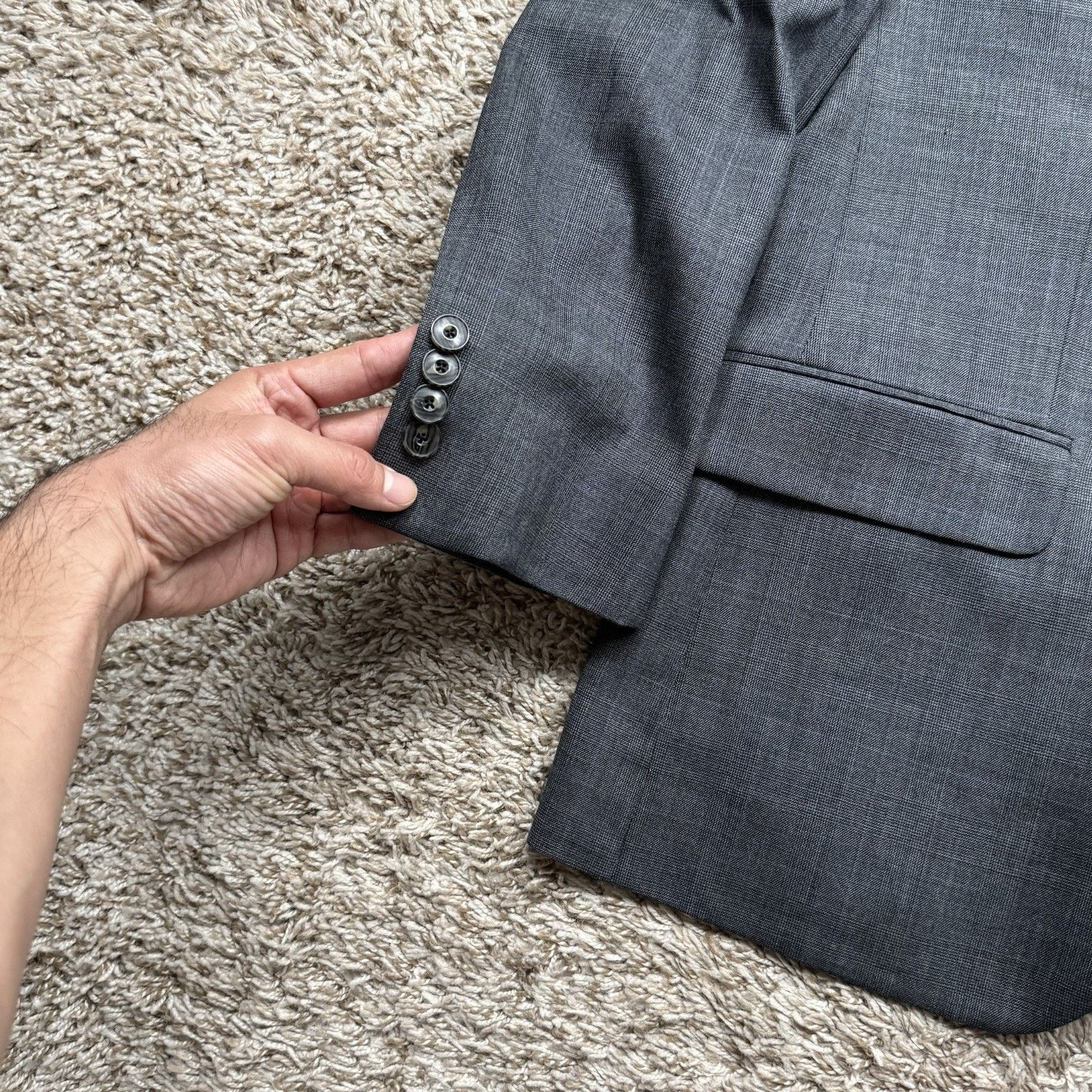 Jos. A. Bank Jos A Bank 40 Short 32” Waist Grey Wool Jacket Pants Suit Size 40S - 4 Thumbnail
