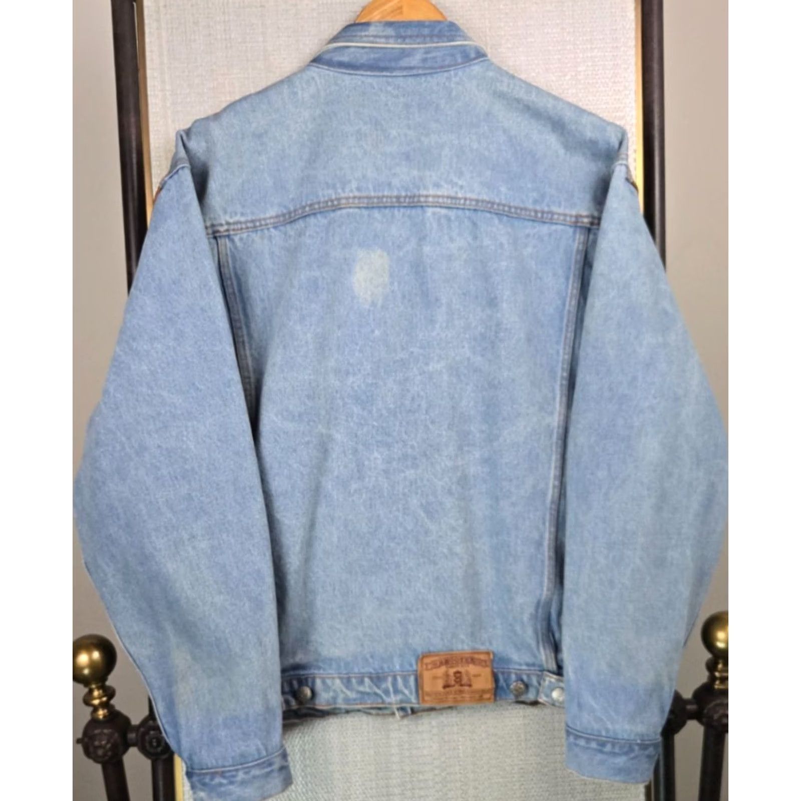 Denime SHOOTER VTG Mens Size Large Western Denim Leather Trucker Jacket Button Front Size US L / EU 52-54 / 3 - 4 Thumbnail