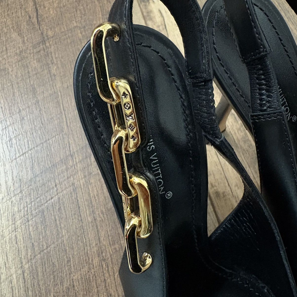 Louis Vuitton Louis Vuitton Leather Slingback Pumps Size US 7 / IT 37 - 6 Thumbnail