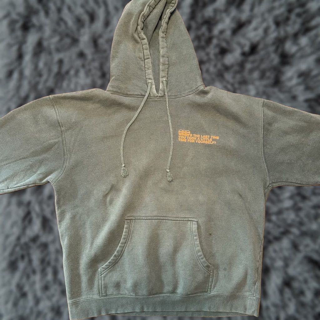 Vintage Mac Miller When The Last Time You Took Little Time For Yourself Hoodie XL Green Graphic Print Hooded Pockets Mens Regular Size US XL / EU 56 / 4 - 1 Thumbnail