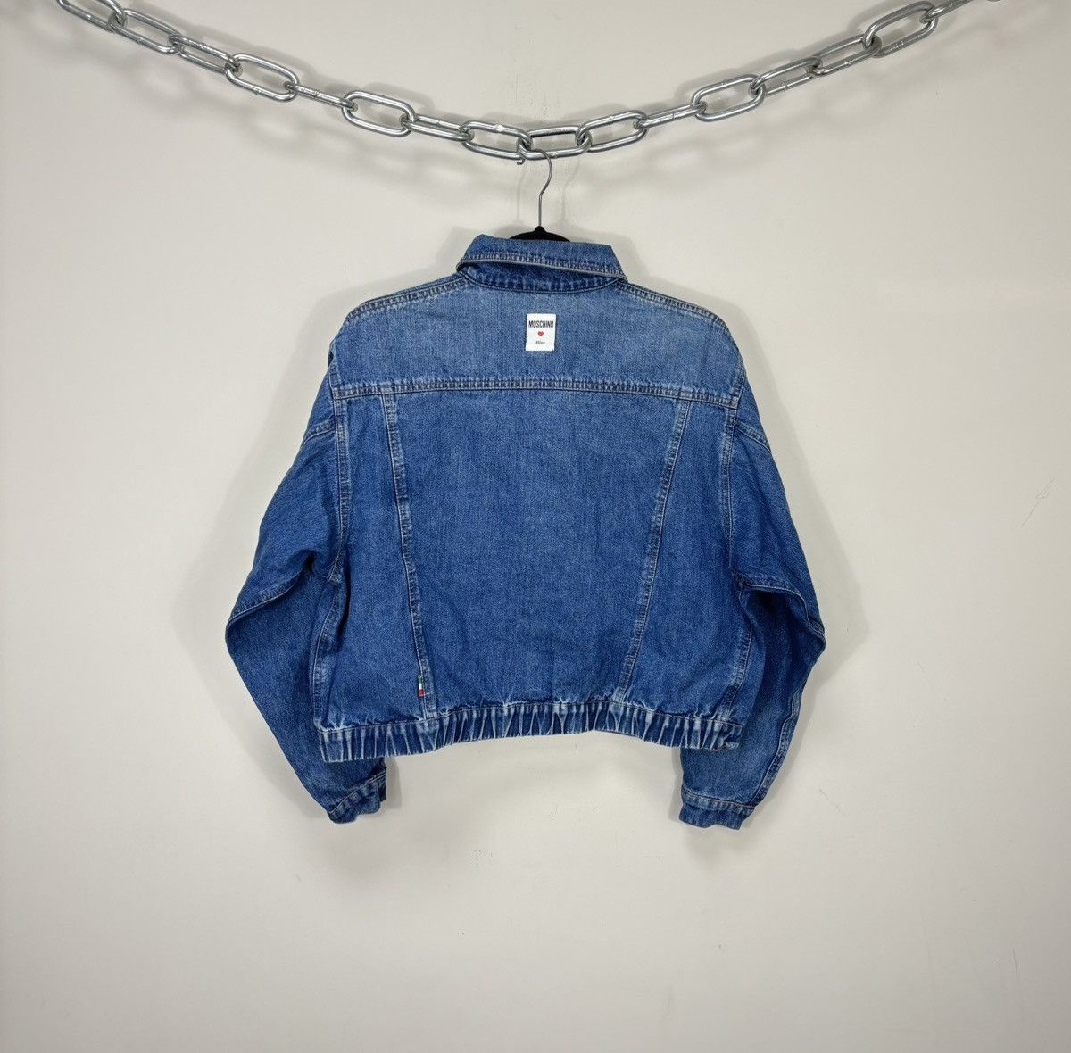 Moschino Vintage Moschino Women’s 90s Blue Boxy Fit Denim Jacket Size M / US 6-8 / IT 42-44 - 15 Thumbnail