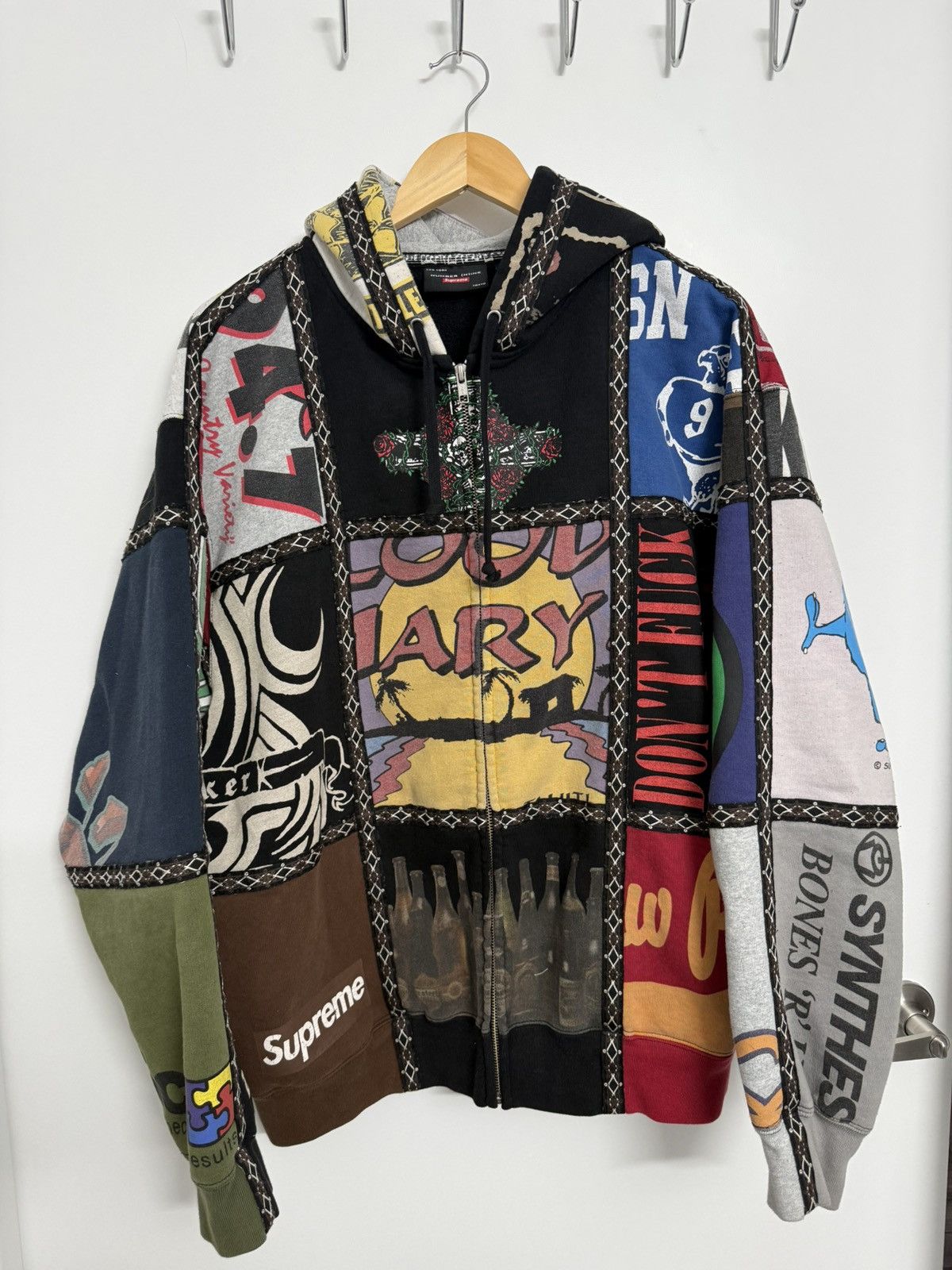 Number (N)ine Supreme Number (N)ine Patchwork Zip Up Hooded