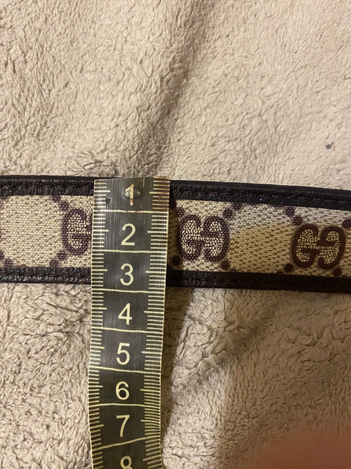 Gucci Vintage Gucci Monogram Belt GG Gold Buckle Size ONE SIZE - 10 Thumbnail