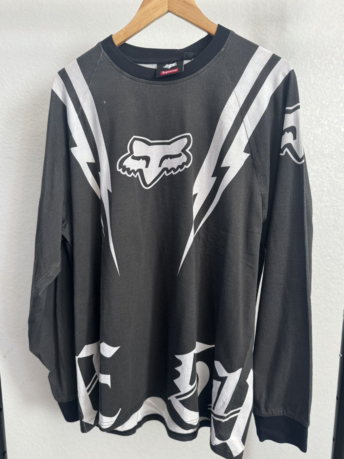 Supreme Supreme x Fox Racing Jersey – Black/White (Size Large) Size US L / EU 52-54 / 3 - 1 Thumbnail