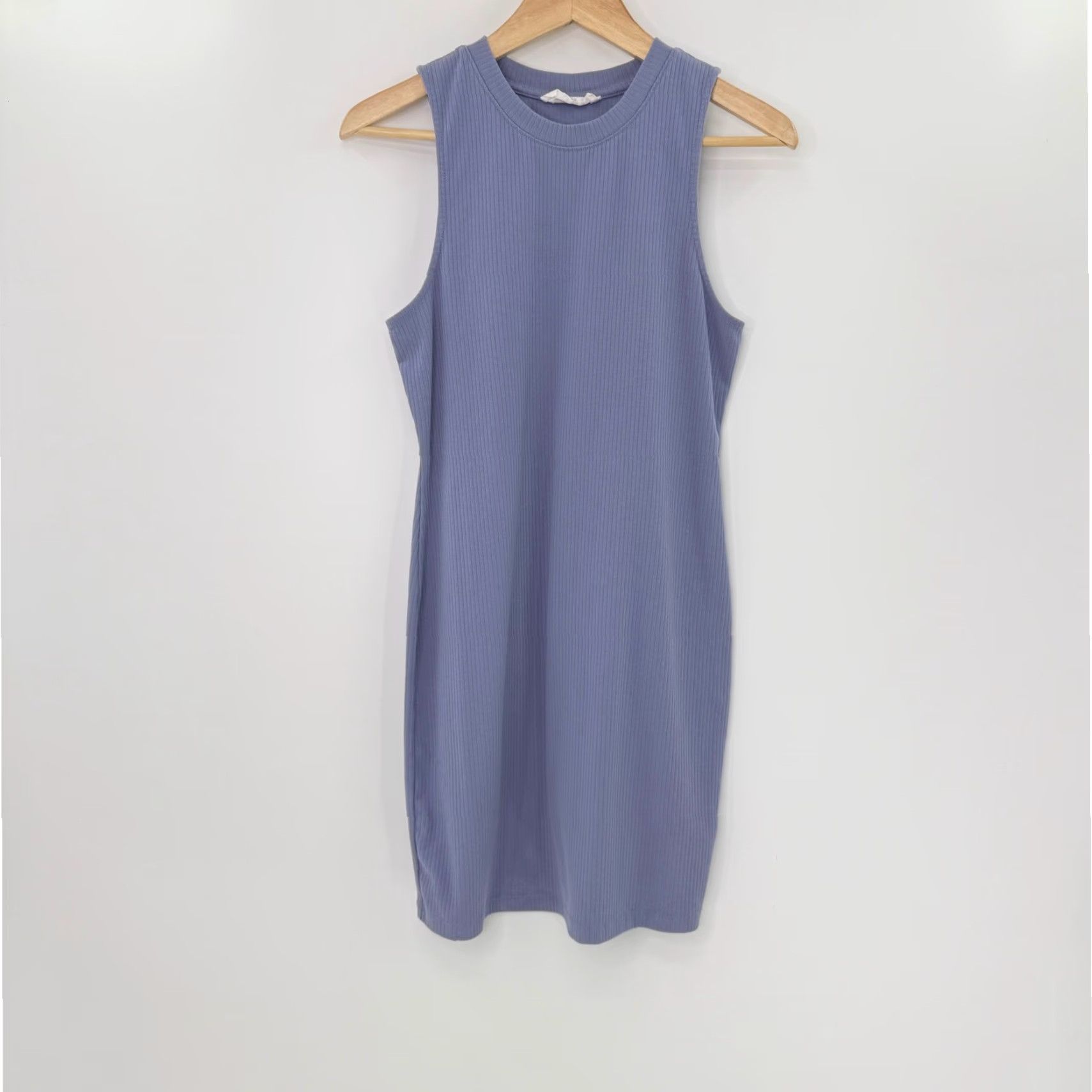 Doublet Double Zero Ribbed Knit Tank Dress Sleeveless Bodycon Midi Periwinkle Blue Womens L Size L / US 10 / IT 46 - 2 Thumbnail