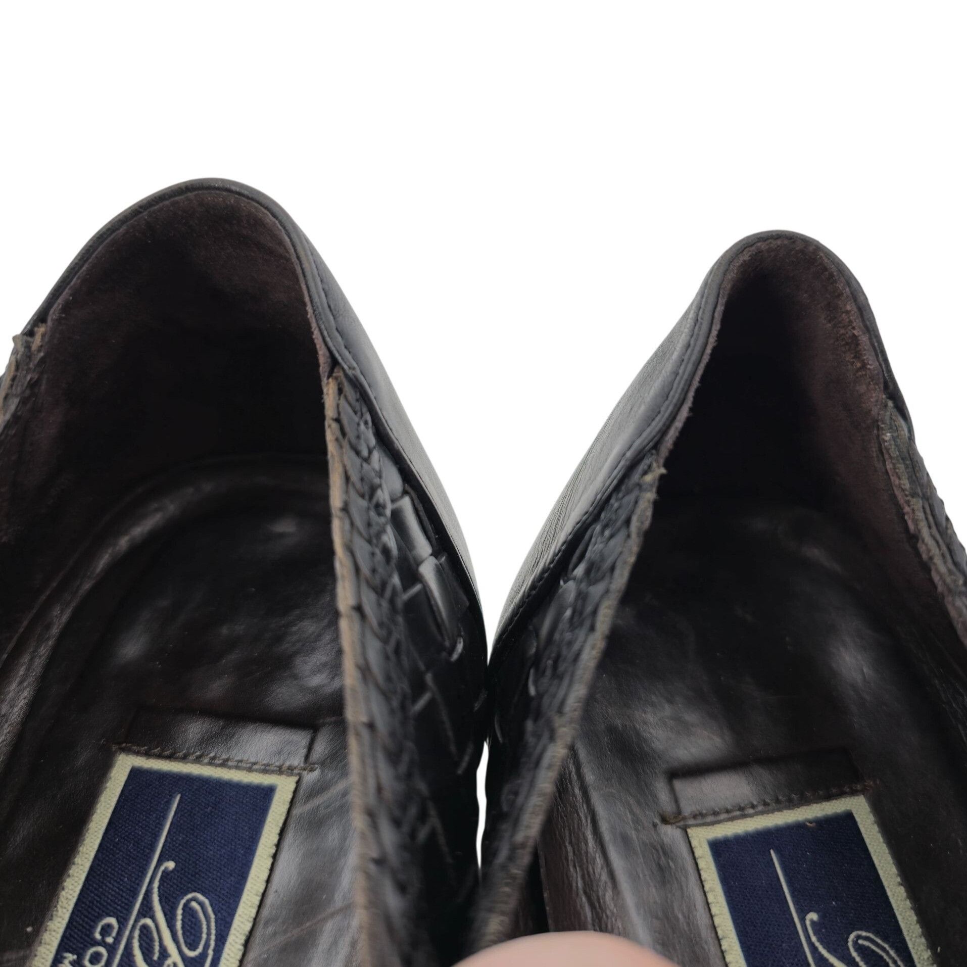 Bragano × Cole Haan Vintage Bragano Cole Haan Italy Black Woven Leather Tassel Size US 8 / EU 41 - 11 Thumbnail