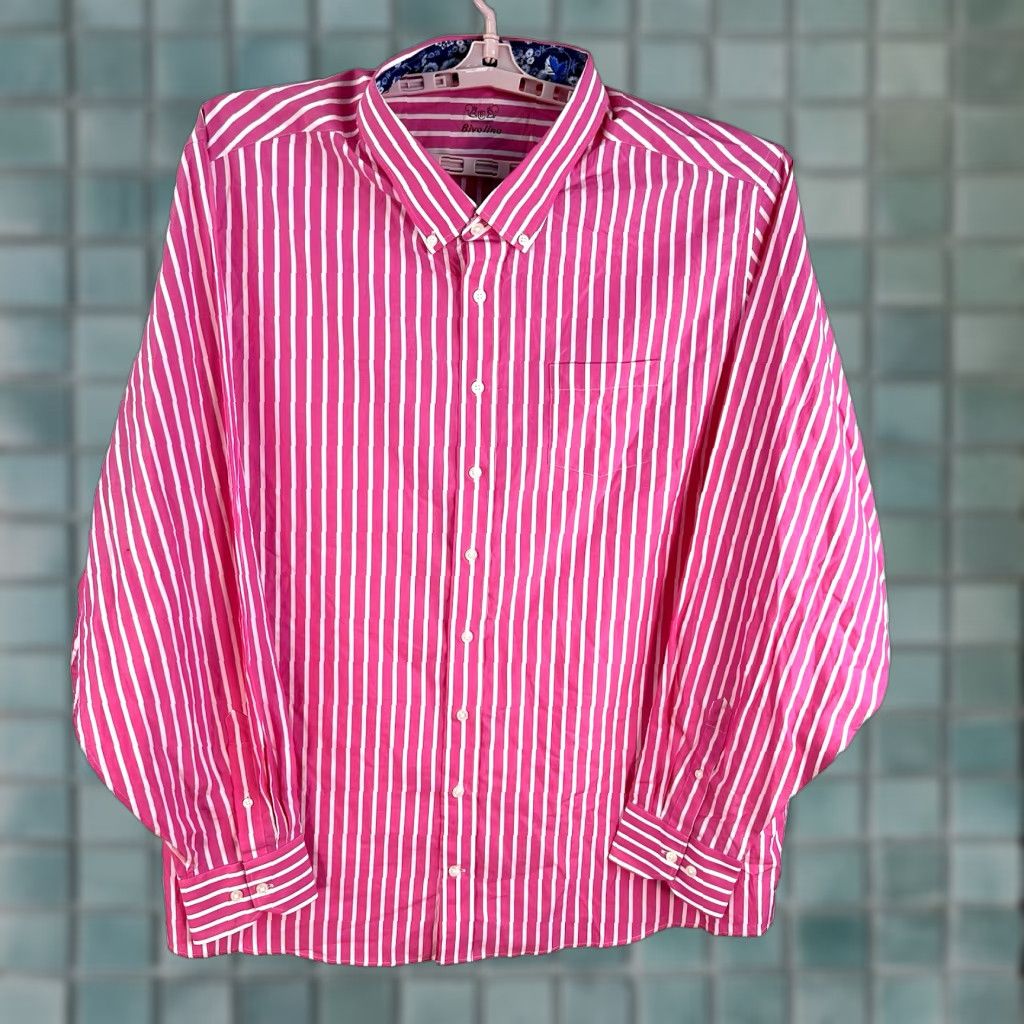 Vintage VINTAGE Bivolino Men’s Shirt Button-Up Casual Long Sleeve 4XL Pink Cotton City Classic Italy Size US XXL / EU 58 / 5 - 1 Thumbnail