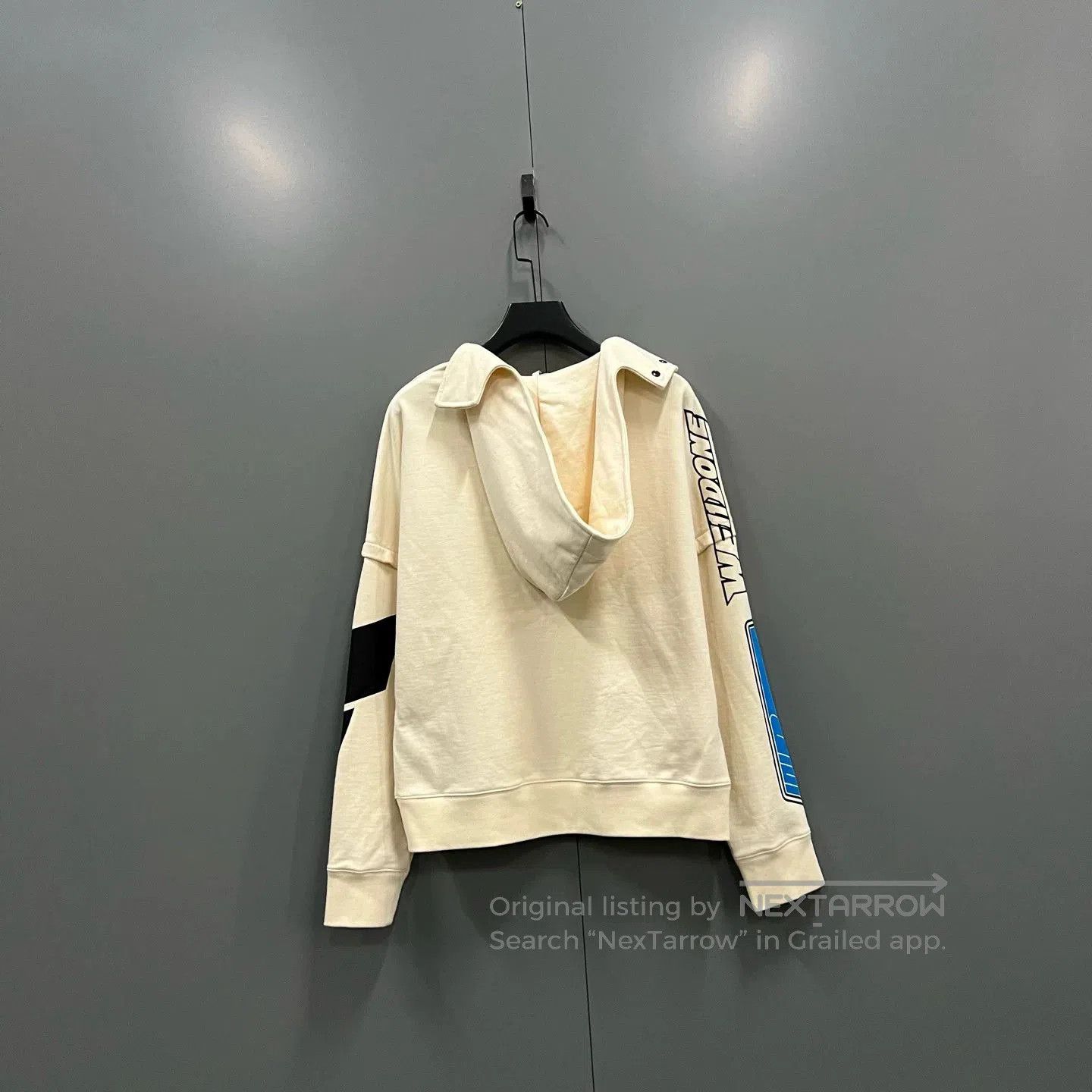 WE11DONE WE11DONE Beige Double Logo Patchwork Hoodie XS. Size XS / US 0-2 / IT 36-38 - 2 Thumbnail