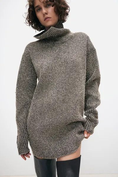 H&M H&M Glittery Fuzzy Knit Dress STUDIO COLLECTION Size US M / EU 48-50 / 2 - 1 Thumbnail
