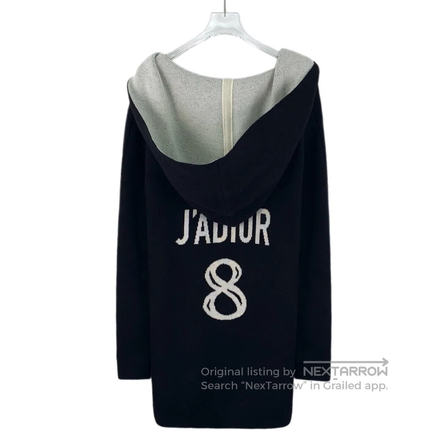 Dior Dior Black Logo Embroidered Cashmere Hooded Long Sleeve Sw Size XXS / US 00 / IT 34 - 2 Thumbnail