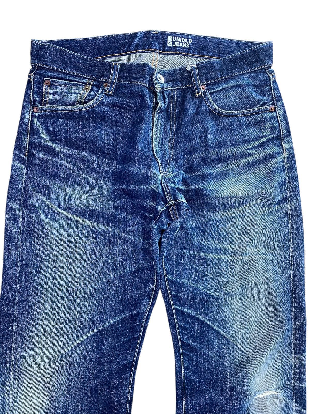 Uniqlo Uniqlo X Selvage Whiskers Style Straight Cut Jean Size US 33 - 2 Thumbnail