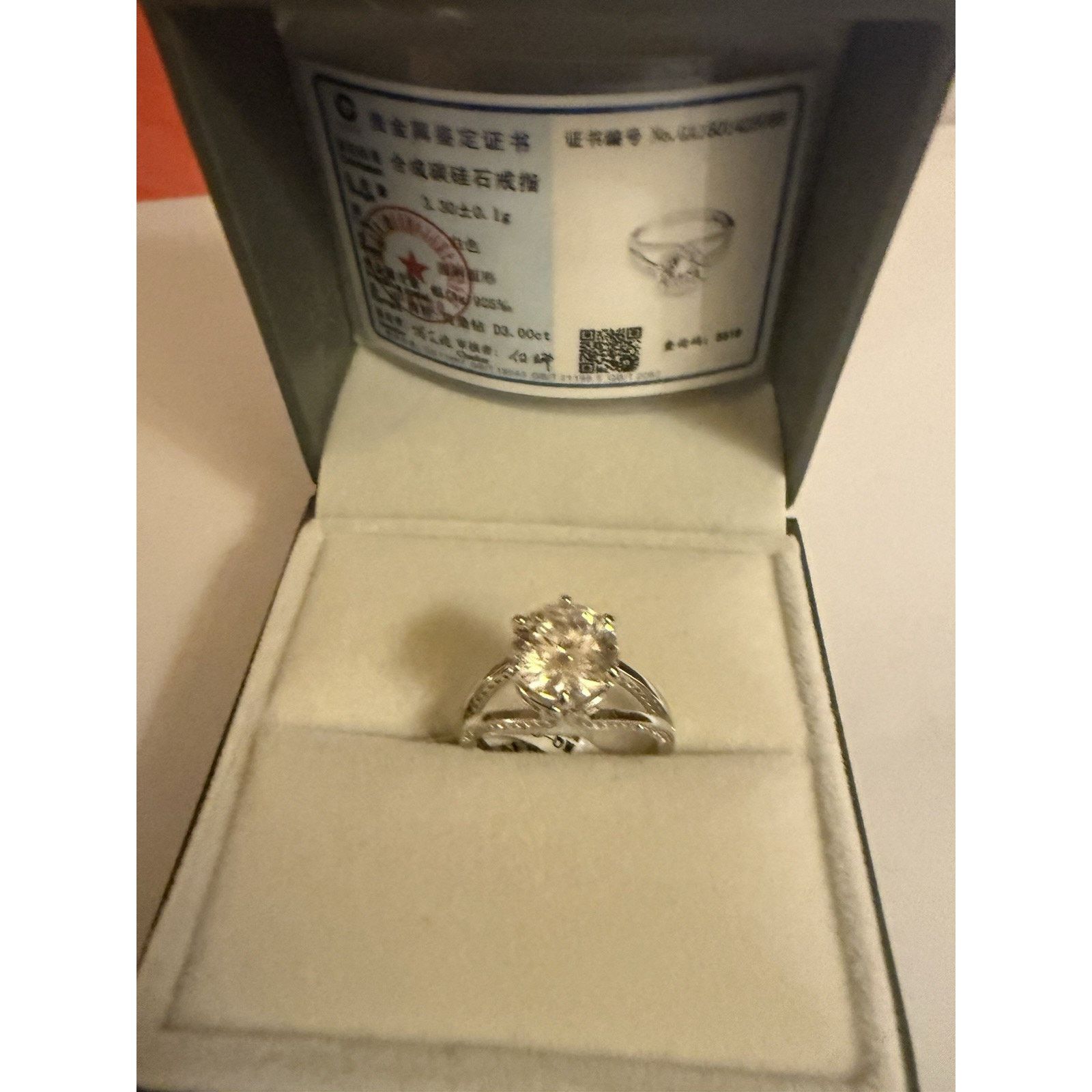 Other 3ct Moissanite Brilliant Round Cut Solitaire Ring 925 Silver Size ONE SIZE - 3 Thumbnail