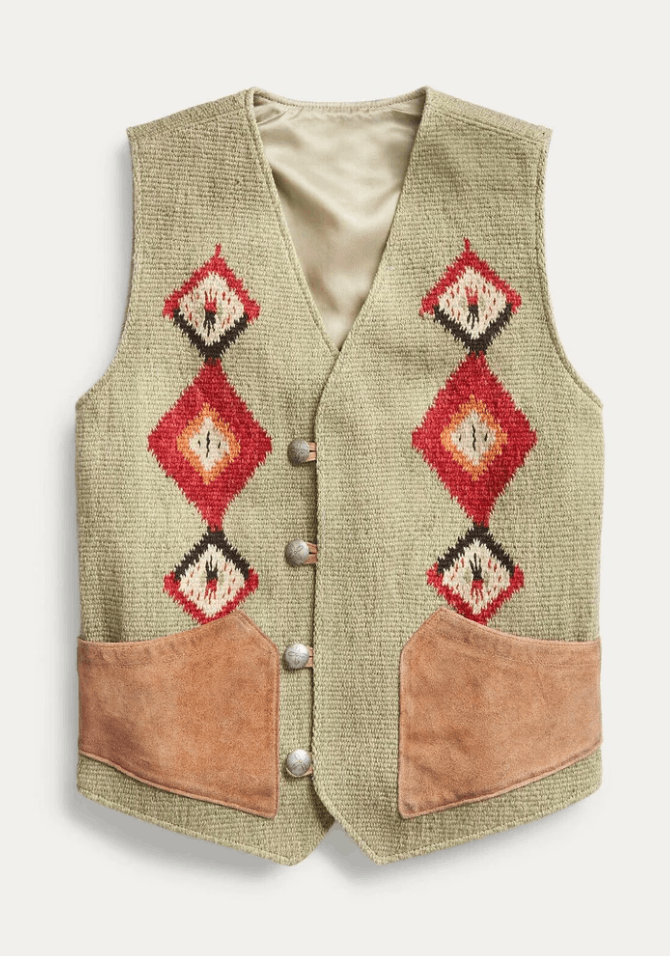 RRL JACQUARD VEST L ラルフローレン RRL By Ralph Lauren Jacquard Pile Fleece Gilet - 11255001