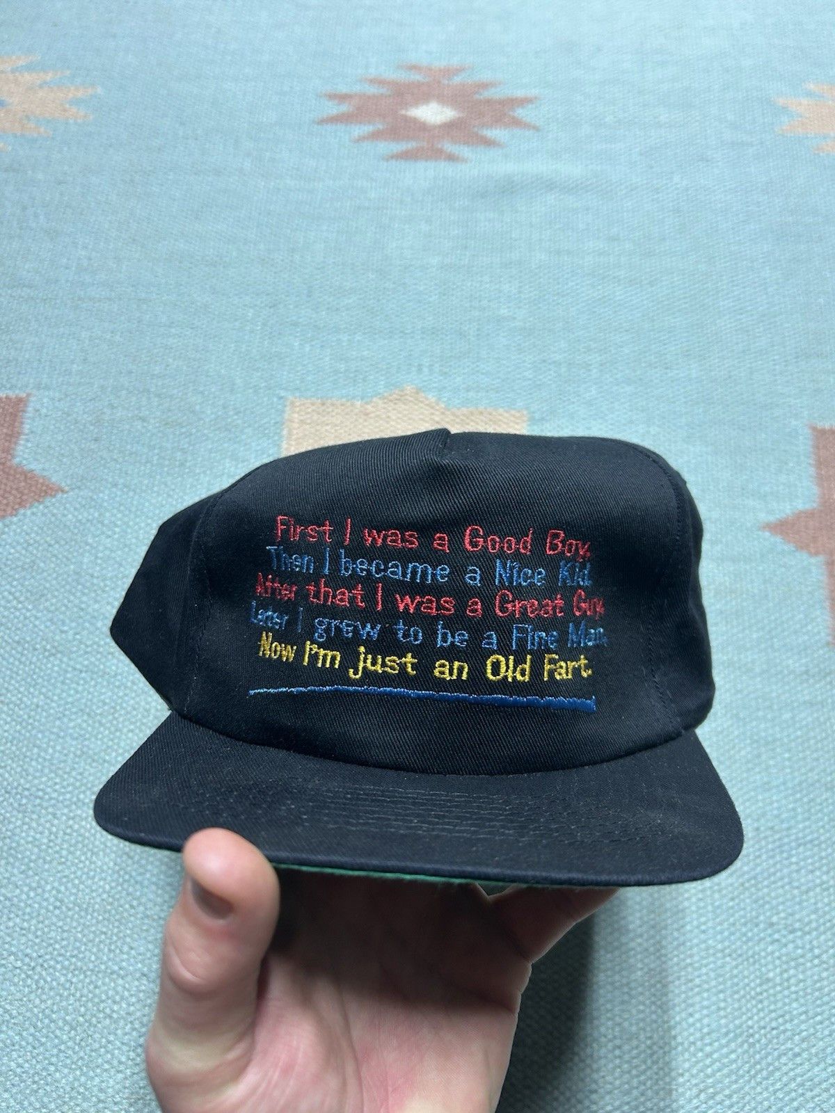 Vintage Vintage SnapBack hat old fart funny joke humor novelty black Size ONE SIZE - 2 Thumbnail