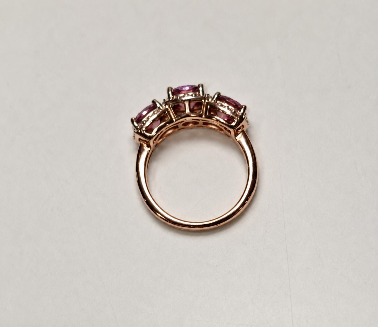 Other Cushion Cut Pink 3.45ct Moissanite Ring 8K Vermeil Rose Gold Size ONE SIZE - 3 Thumbnail