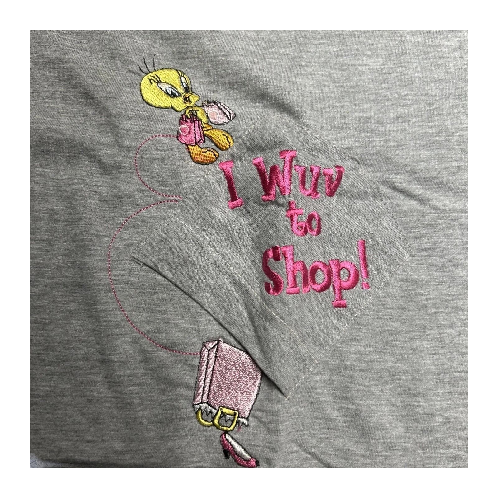 Warner Bros Vintage Warner Bros Looney Tunes Tweety Bird " I Wuv to Shop Size US XL / EU 56 / 4 - 4 Thumbnail
