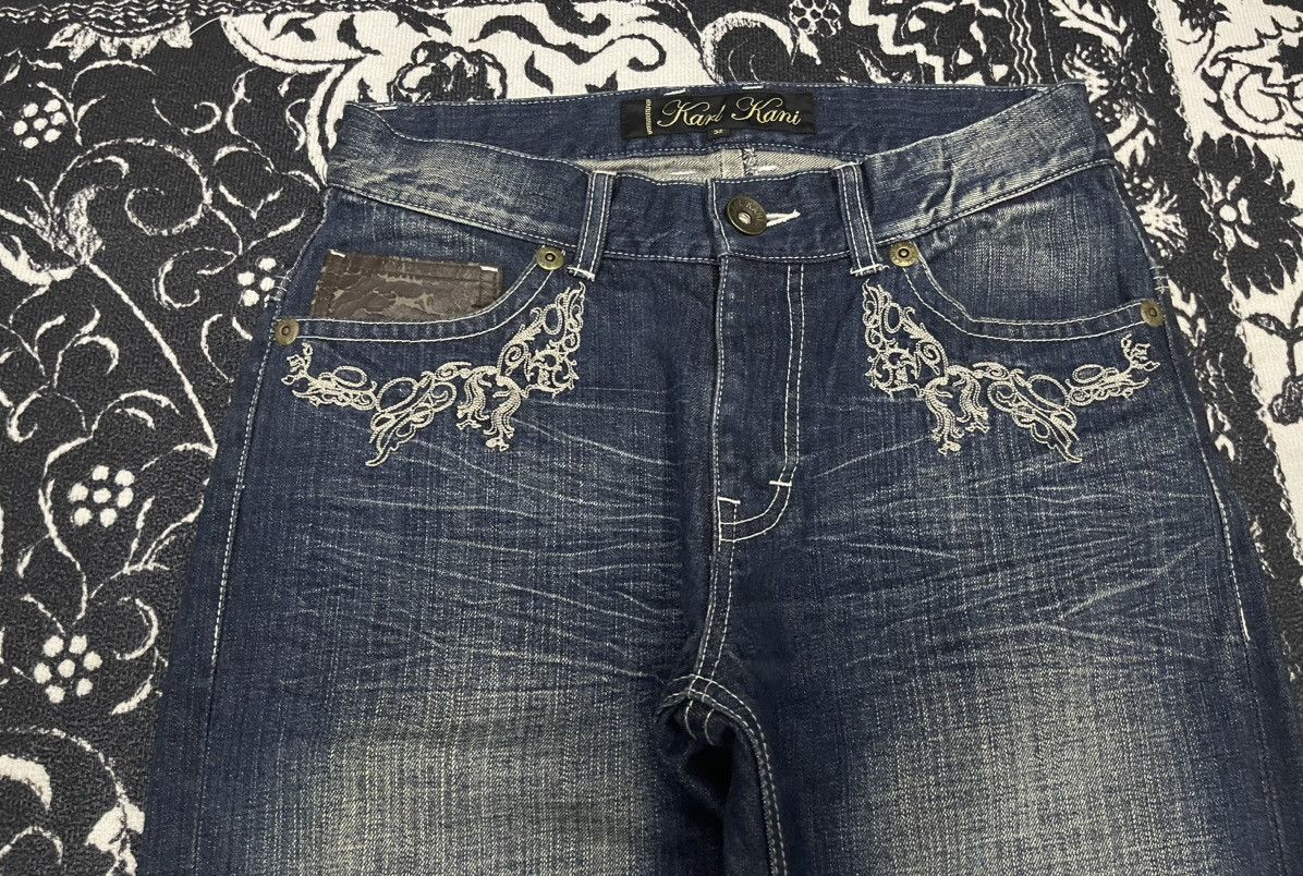 Karl Kani 90s KARL KANI STRAIGHT CUT EMBROIDERED JEANS Size US 31 - 6 Thumbnail