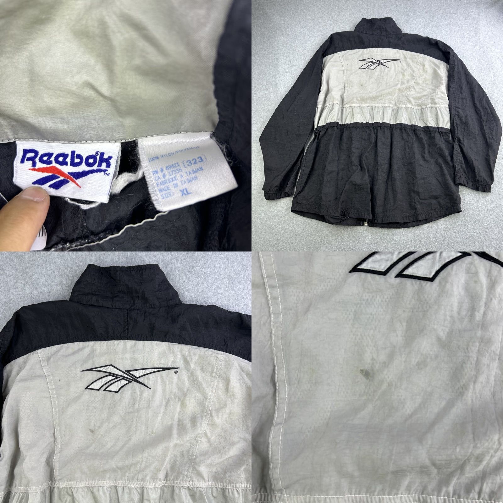Reebok VINTAGE Reebok Jacket Womens XL Black Full Zip Windbreaker High Neck Outdoor Logo Casual Size XL / US 12-14 / IT 48-50 - 8 Thumbnail