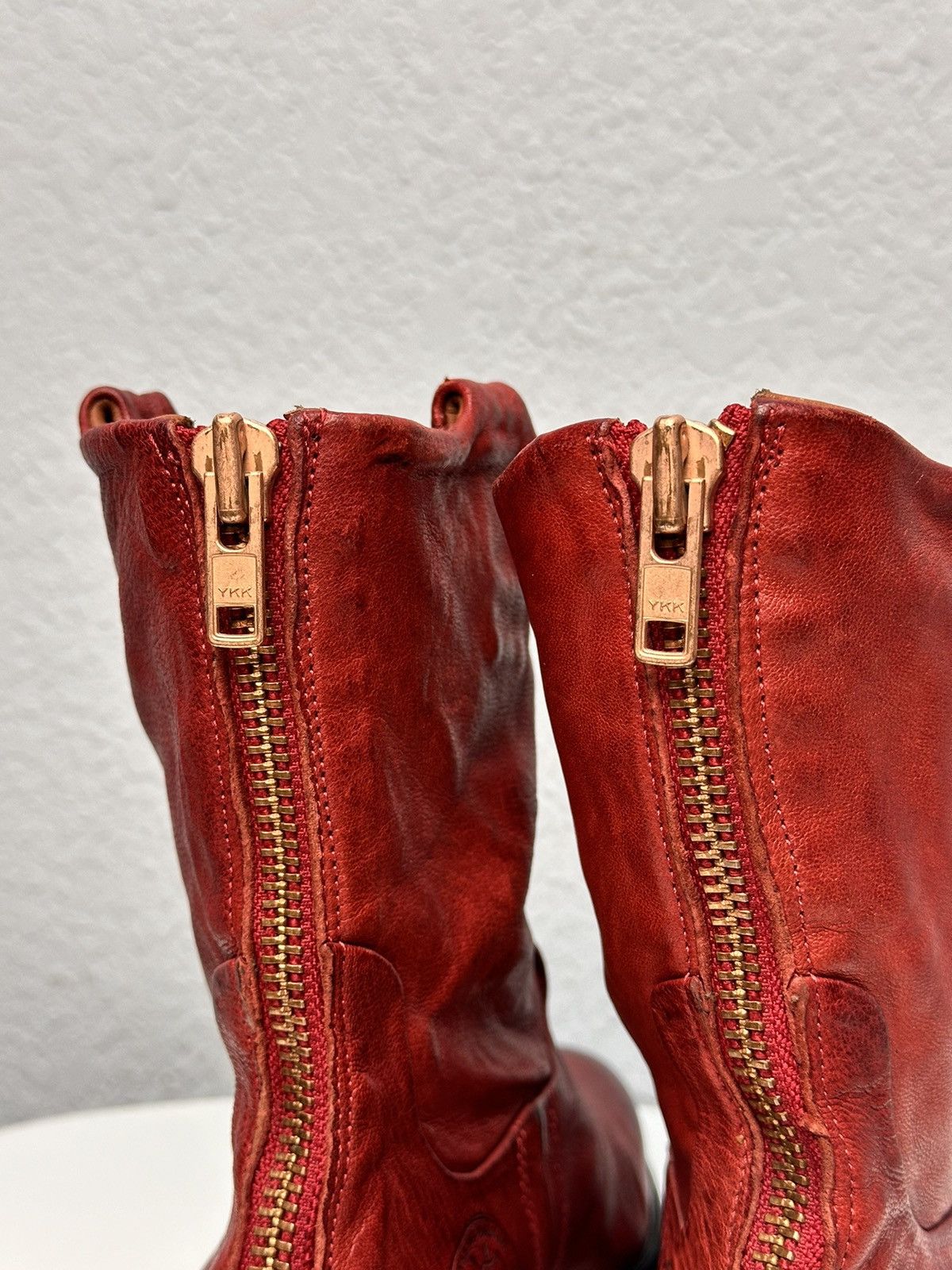 A.S.98 Vintage Italian AS 98 Rick Owens Style Leather Biker Boots Size US 9 / IT 39 - 7 Thumbnail