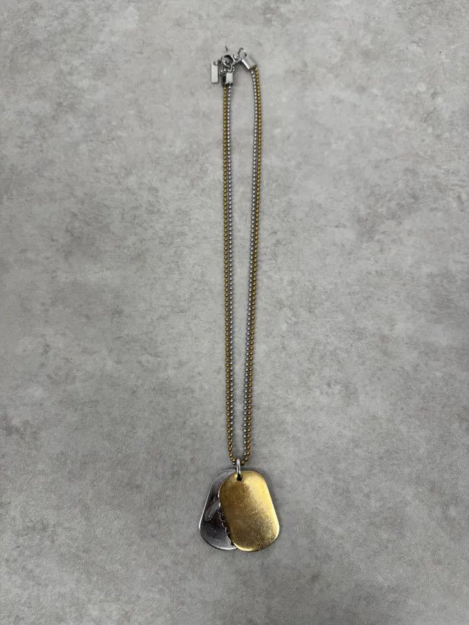 Dolce & Gabbana 2000s Dolce & Gabbana Golden & Silver Dog Tag Necklace Size ONE SIZE - 7 Thumbnail