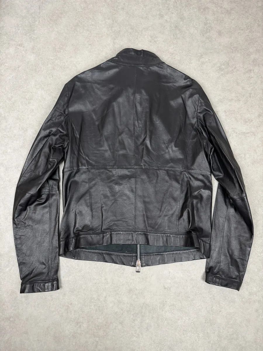 Emporio Armani SS2014 Emporio Armani Biker Symetric Black Leather Jacket Size US L / EU 52-54 / 3 - 3 Thumbnail