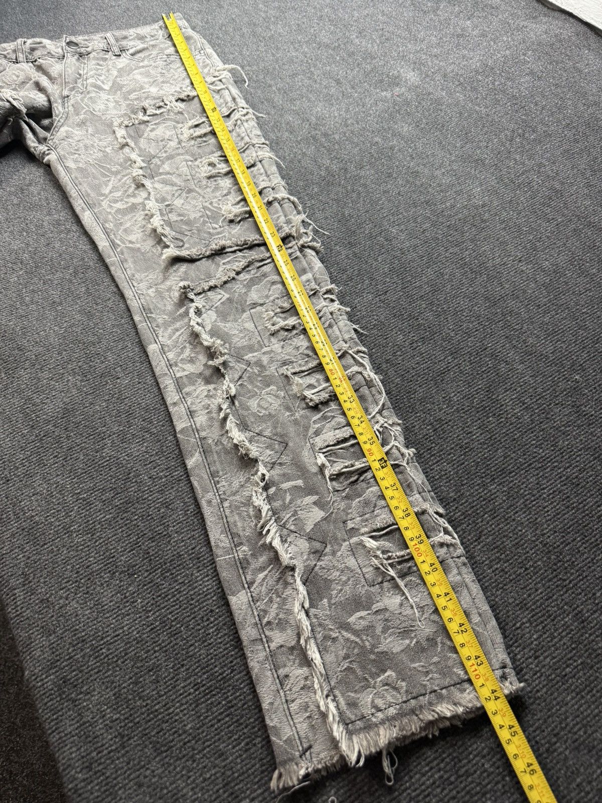Japanese Brand 00s Distressed Grey Denim Jeans Opium Punk Grunge Wide Leg Size US 32 / EU 48 - 19 Thumbnail