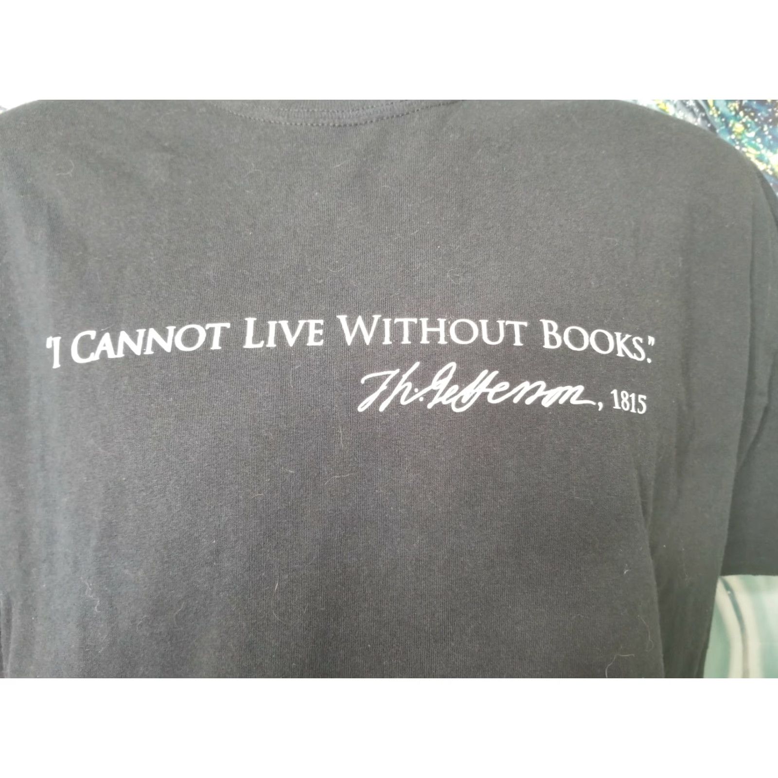 Gildan Vintage Gildan Men's XL T-Shirt Thomas Jefferson Quote Monticello Short Sleeve Black Cotton Graphic Tee Size US XL / EU 56 / 4 - 2 Thumbnail