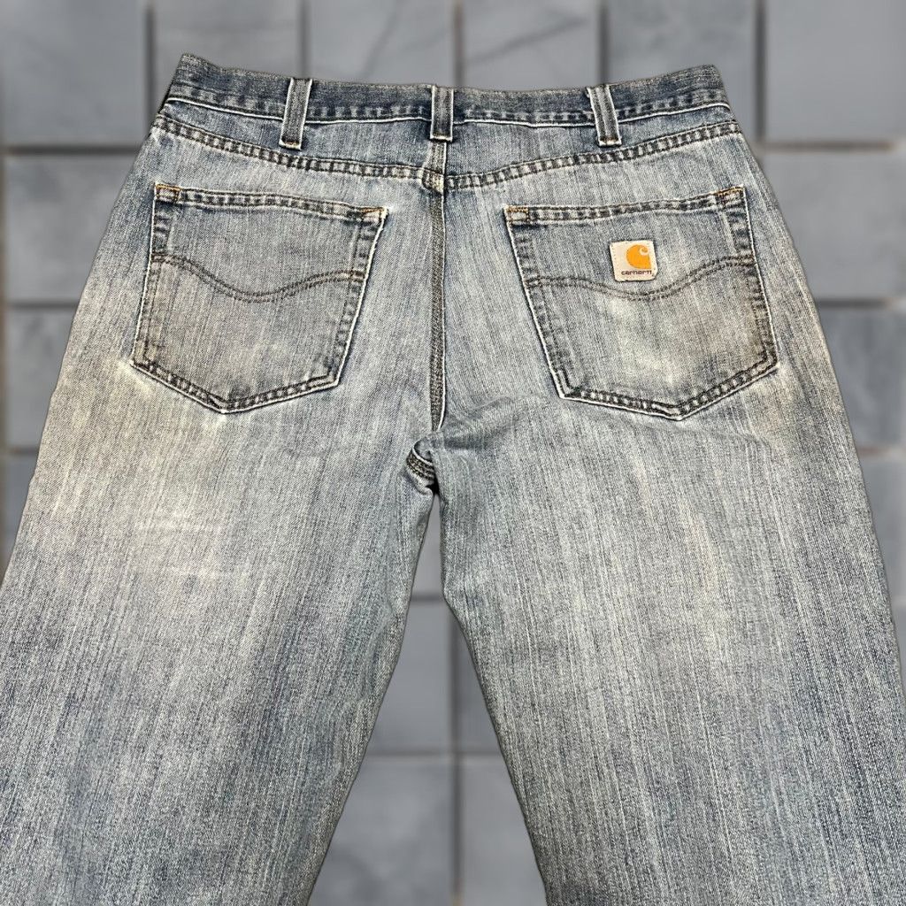 Carhartt Carhartt Jeans Mens 34 x34 Relaxed Straight Distressed Work Blue Pants Mens 34x34 Blue Straight Jeans Carhartt Workwear Jeans Mens Distressed Blues Size US 34 / EU 50 - 1 Thumbnail