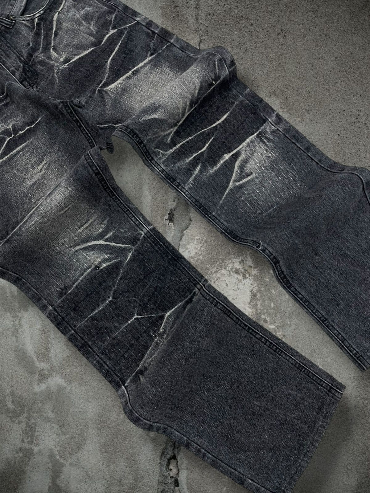 LOWBOX Vintage Og 1990s Japan Designer Lowbox Tribal Spiral Denim Size US 29 - 4 Thumbnail