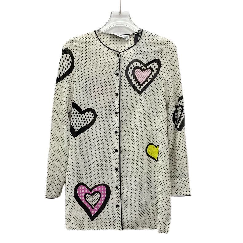 Dior Dior Beige polka dot heart full print mulberry silk single Size M / US 6-8 / IT 42-44 - 1 Thumbnail