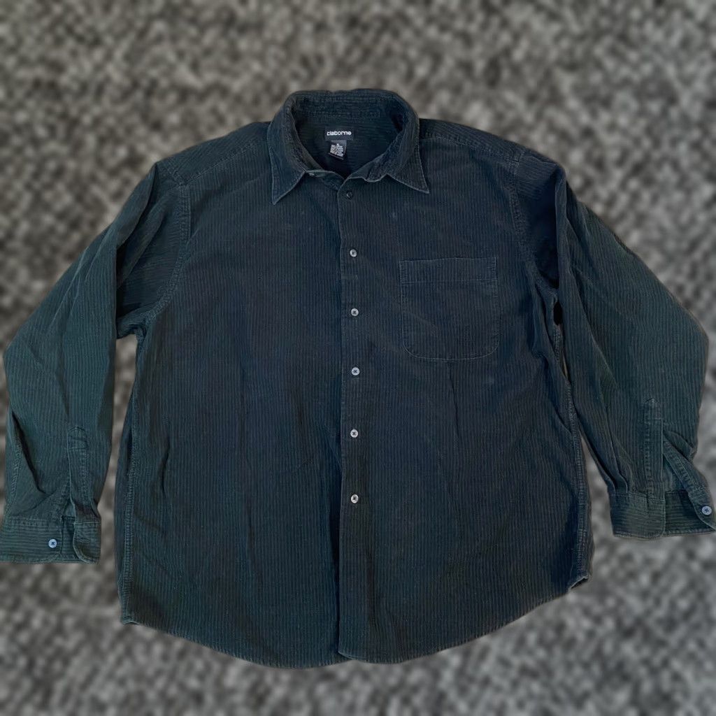 Liz Claiborne Claiborne Corduroy Button Up Shirt Long Sleeve Mens XL Cotton Y2K Size US XL / EU 56 / 4 - 1 Thumbnail