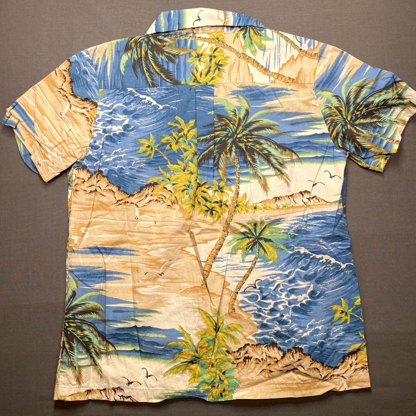 Tori Richard Tori Richard Uniforms Shirt Womens XS Blue Hawaiian Aloha Palm Tree Beach Print Shirt Size XS / US 0-2 / IT 36-38 - 4 Thumbnail