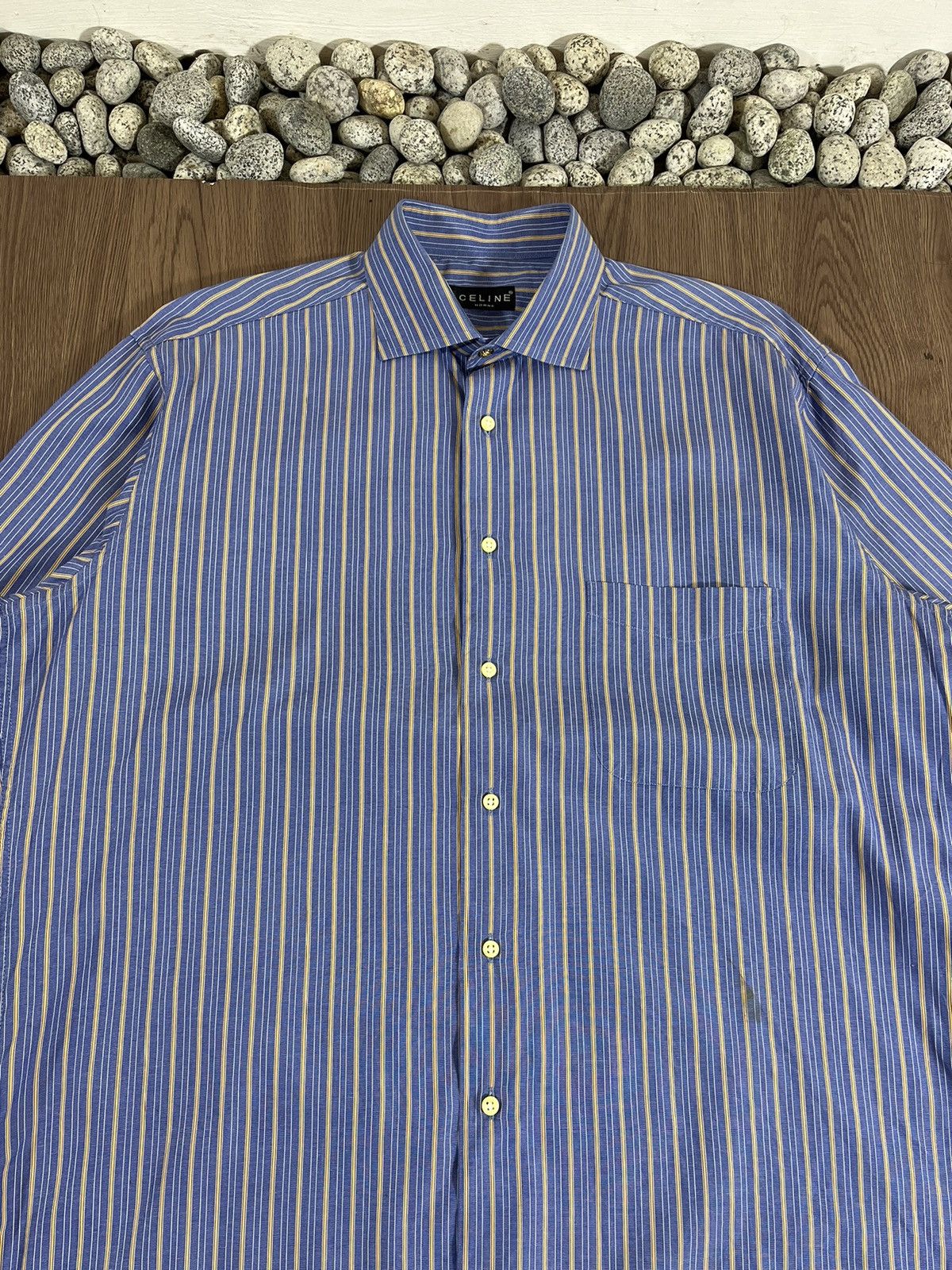 Celine CELINE Homme Vintage Striped ButtonUp Shirt – Made in France Size US XL / EU 56 / 4 - 4 Thumbnail