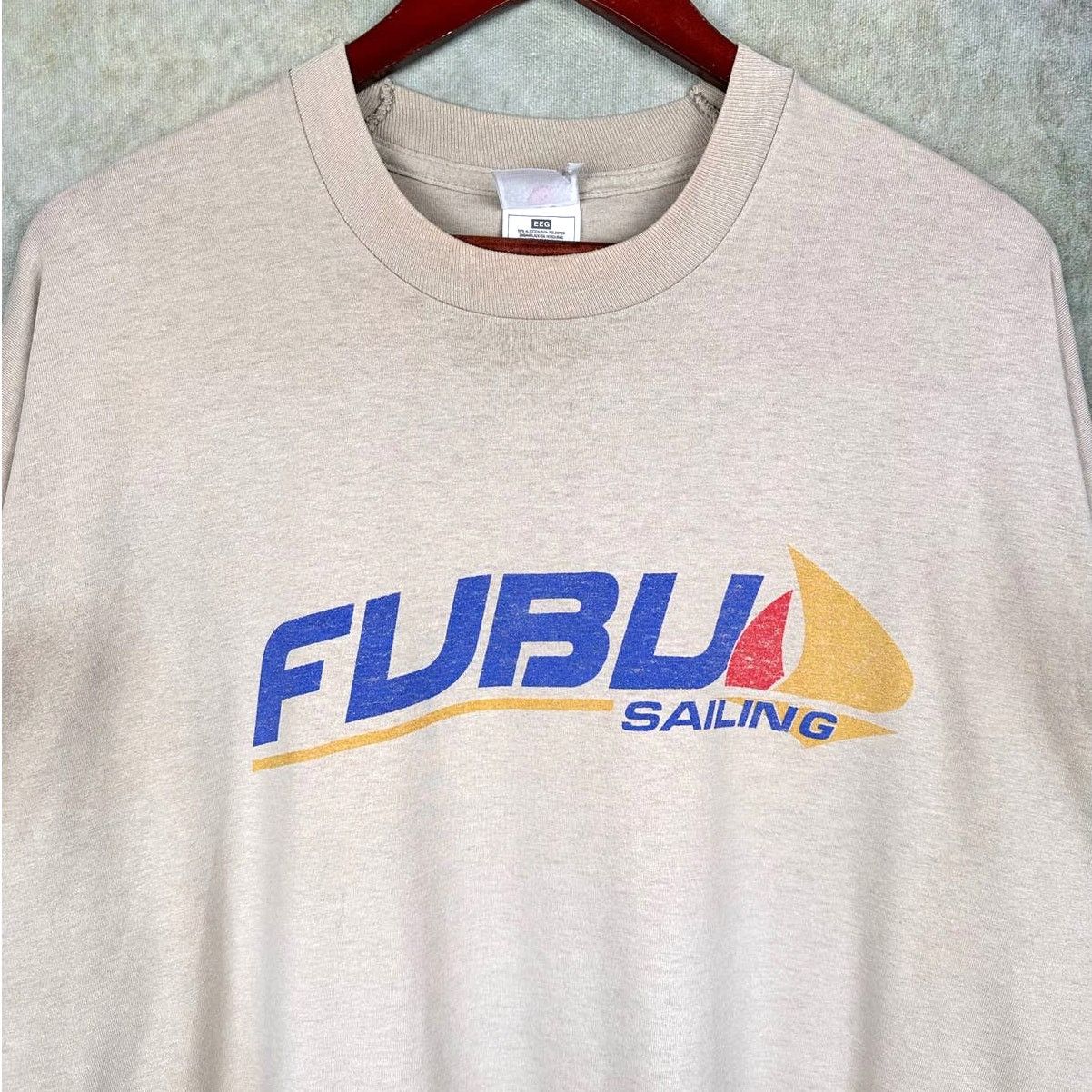 Fubu × Vintage Vintage Y2K Fubu Sailing T Shirt Sz XXL Tan Graphic Size US XXL / EU 58 / 5 - 4 Thumbnail