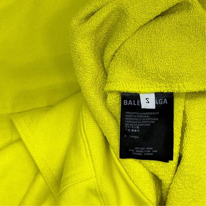 Balenciaga Balenciaga Balenciaga SS21 Logo Drawstring Hoodie in Yello Size US S / EU 44-46 / 1 - 5 Thumbnail