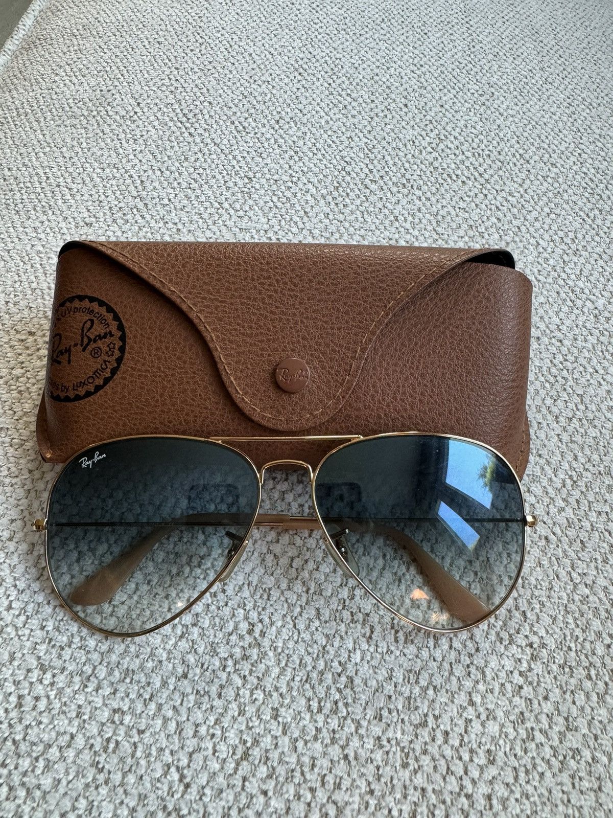 RayBan RAY-BAN: Tan/Blue Lens Sunglasses | Grailed display picture 1