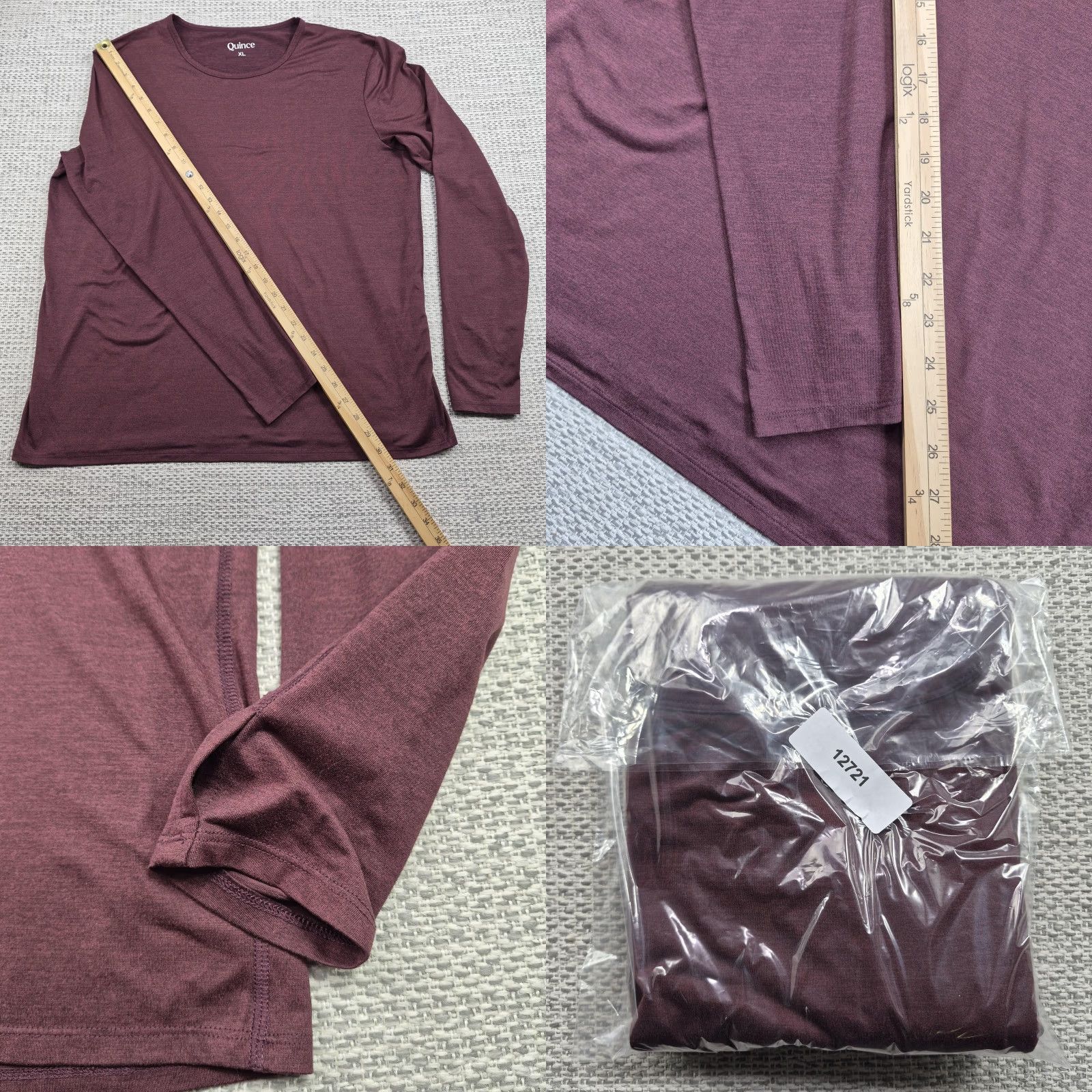 Quince Quince Shirt Mens XL Purple Long Sleeve Lightweight Stretch Crewneck Casual Tee Shirt Size US XL / EU 56 / 4 - 9 Thumbnail