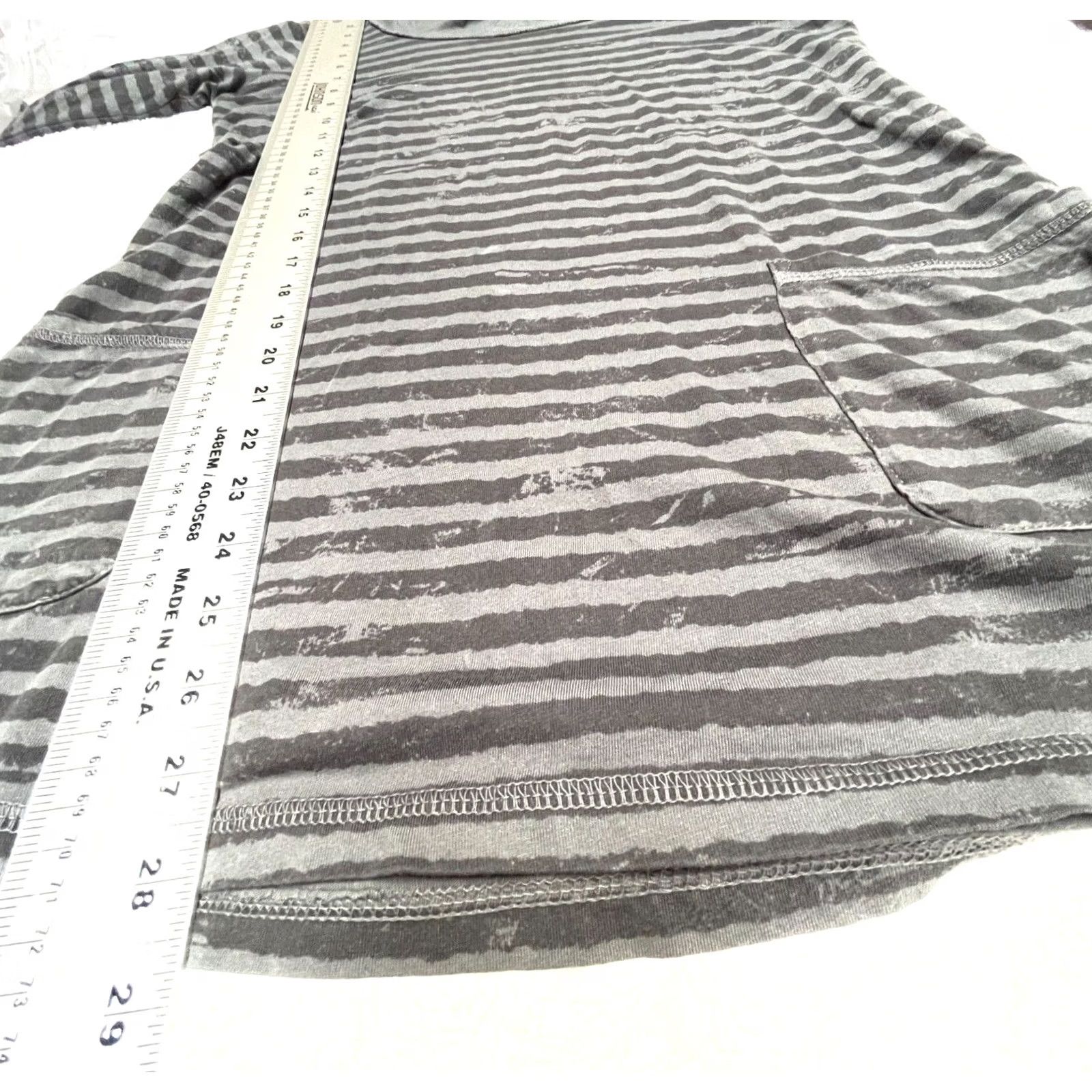 MCM CMC Color Me Cotton Women's Cowl Neck Shift Dress Cotton Stripe Gray Size Small Size S / US 4 / IT 40 - 3 Thumbnail
