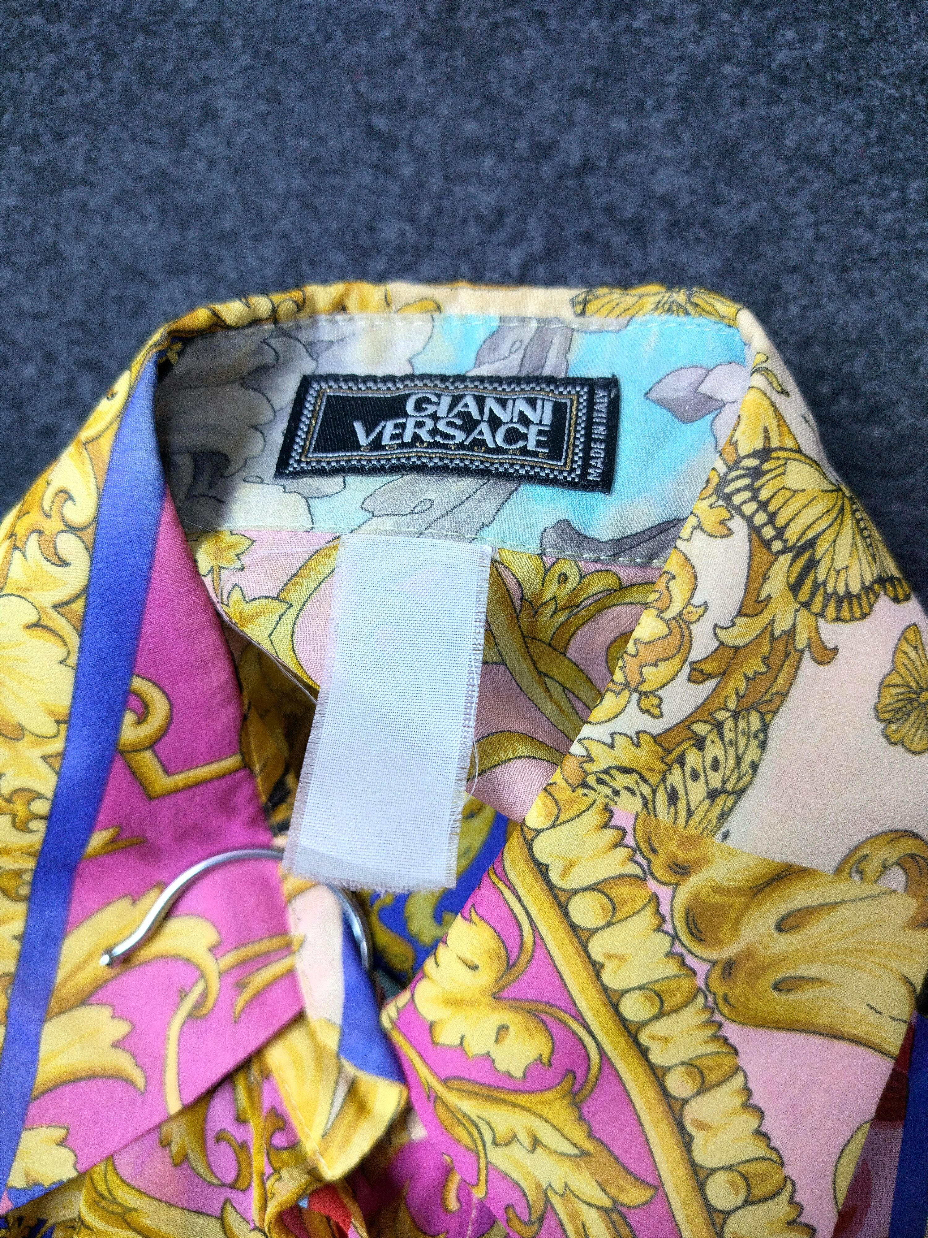 Versace 1980’s Gianni Versace Couture Barocco Colorful Print Shirt Size S / US 4 / IT 40 - 11 Thumbnail