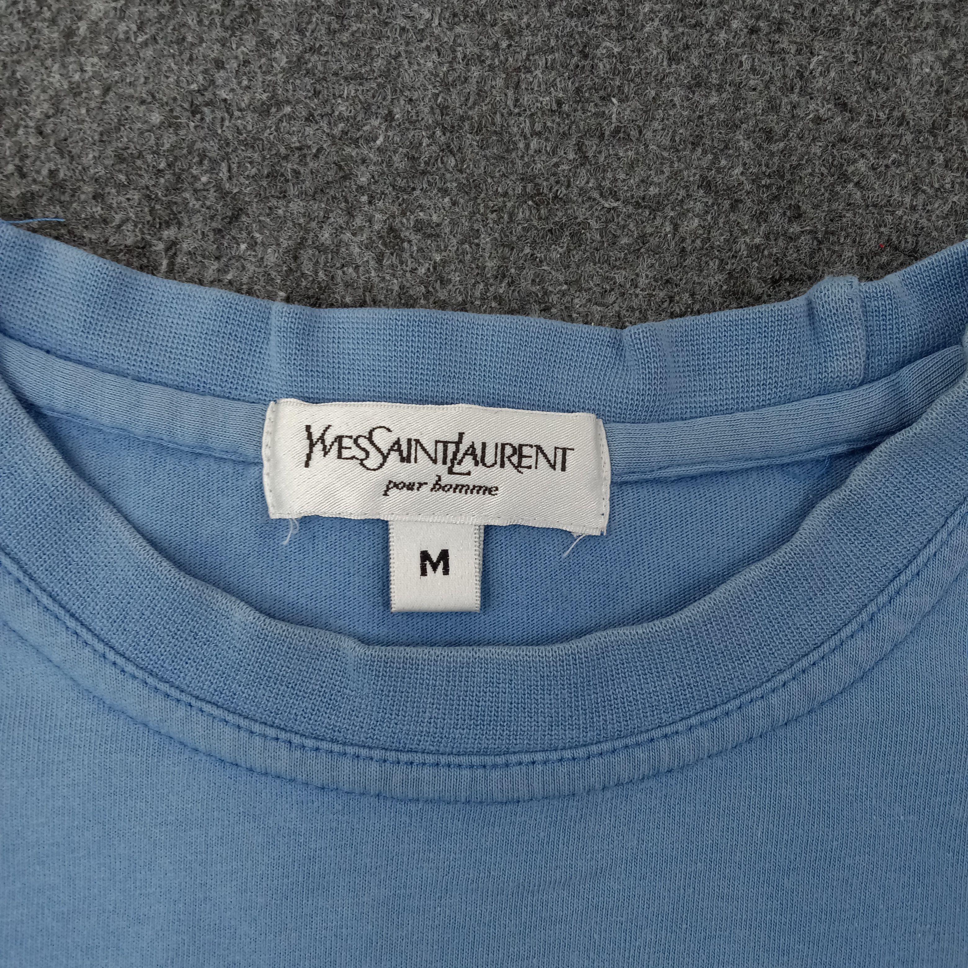 Yves Saint Laurent Yves Saint Laurent Italian Brand Logo Tshirt C239N36 Size US L / EU 52-54 / 3 - 3 Thumbnail