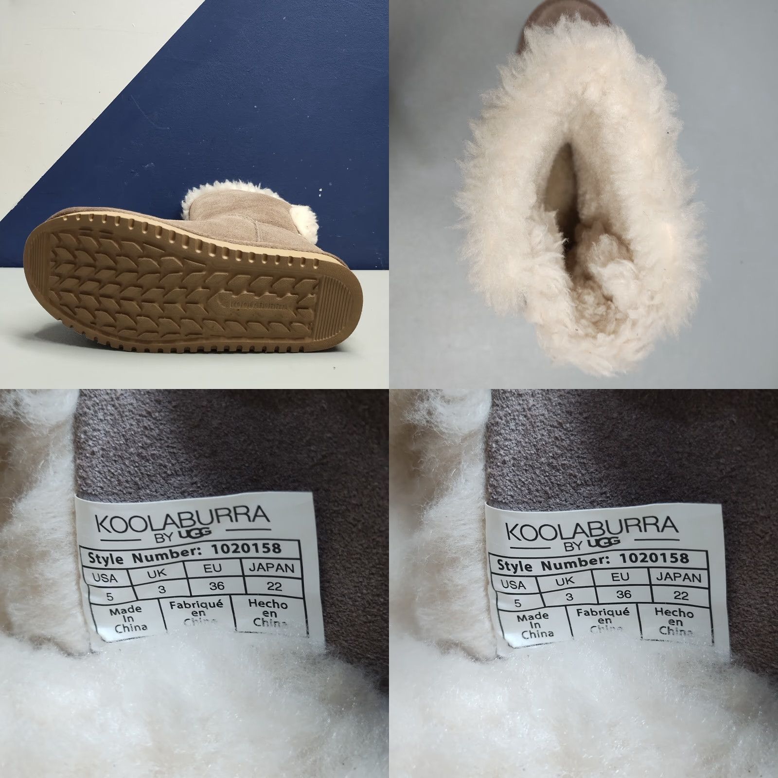 Vintage Koolaburra By Ugg Snow Boots Womens US 5 Gray White Sheepskin Mid-Calf 1020158 NWOB Size 5 Womens Snow Boot Size US 5 / IT 35 - 8 Thumbnail