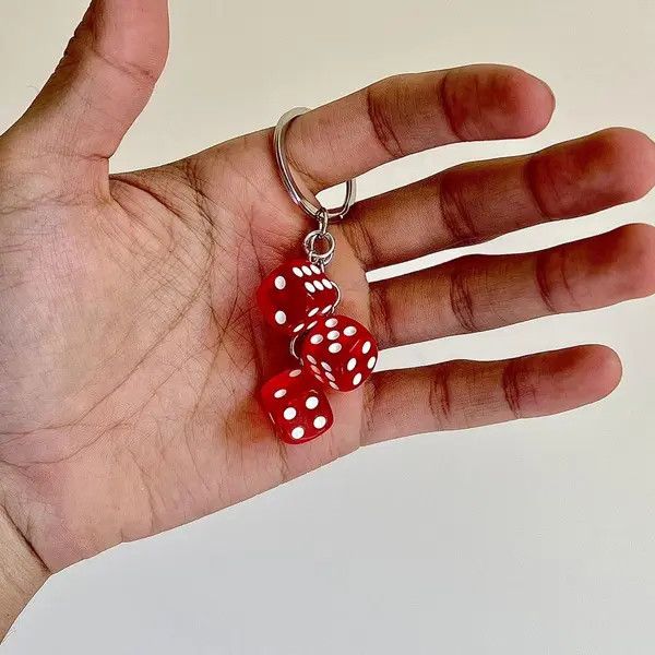 Japanese Brand y2k 2000s red dice keyring for keychain Size ONE SIZE - 6 Thumbnail
