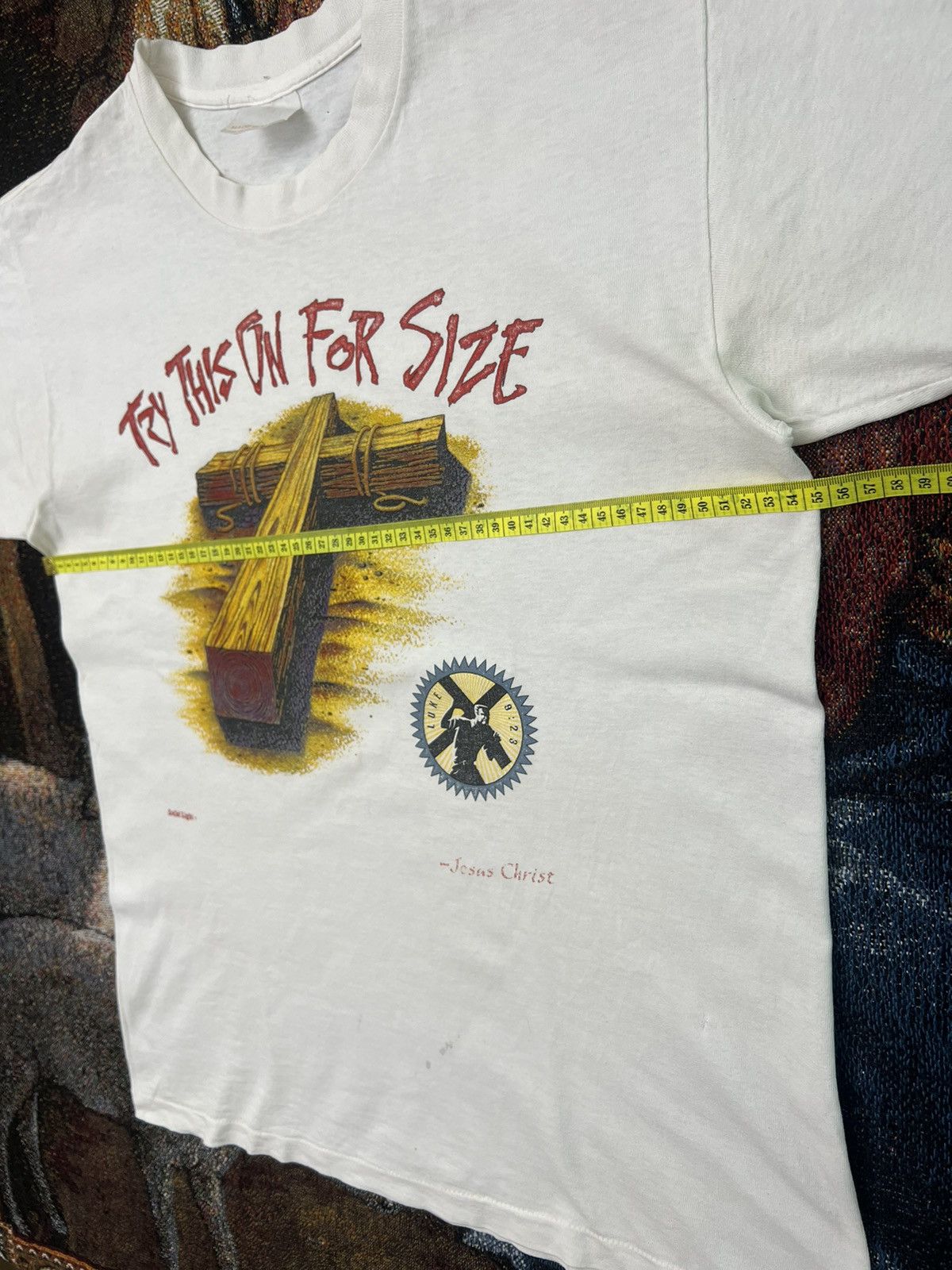 Vintage Vintage "Try This On For Size" Jesus Tee by Solid Light Size US L / EU 52-54 / 3 - 8 Thumbnail