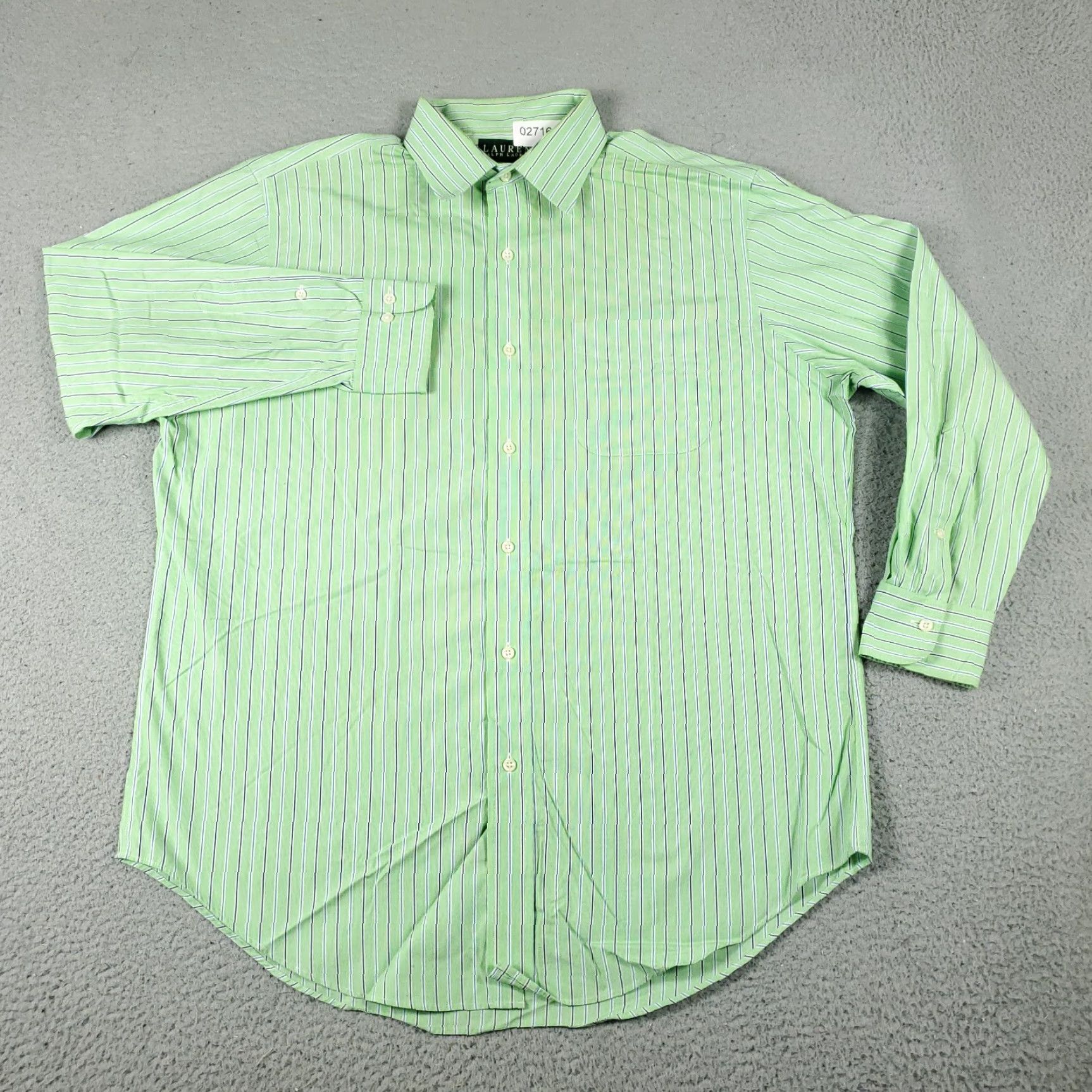 Ralph Lauren Ralph Lauren Dress Shirt Mens 16.5 Green Striped Long Sleeve Button Down Regular Fit Size 42R - 2 Thumbnail