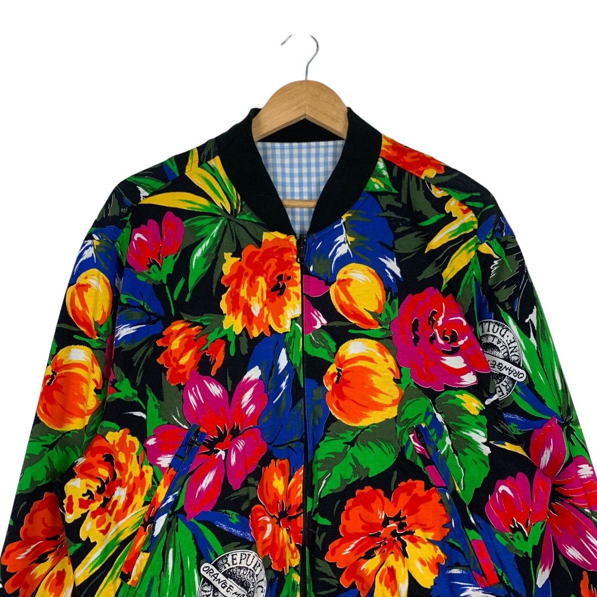 Vintage WORKS CLUB LOUNGE Florals Reversible Bomber Jacket #1137-C52 Size US S / EU 44-46 / 1 - 2 Thumbnail