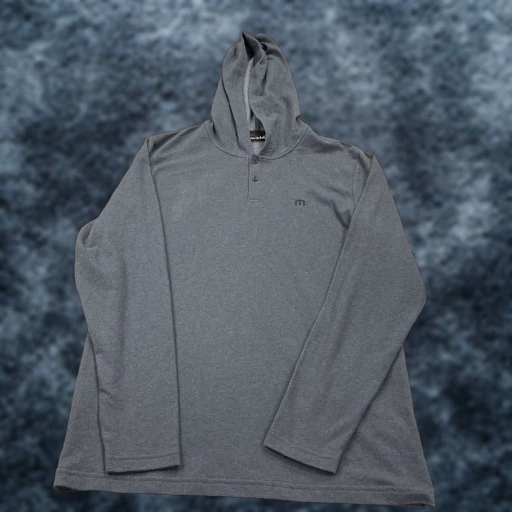 TravisMathew Travis Mathew Hoodie Mens Large Golf Exits Covered Pullover Sweatshirt Henley TM Color: Blue Pattern: Solid Size: L Theme: Sports Features: Hooded Size US L / EU 52-54 / 3 - 1 Thumbnail
