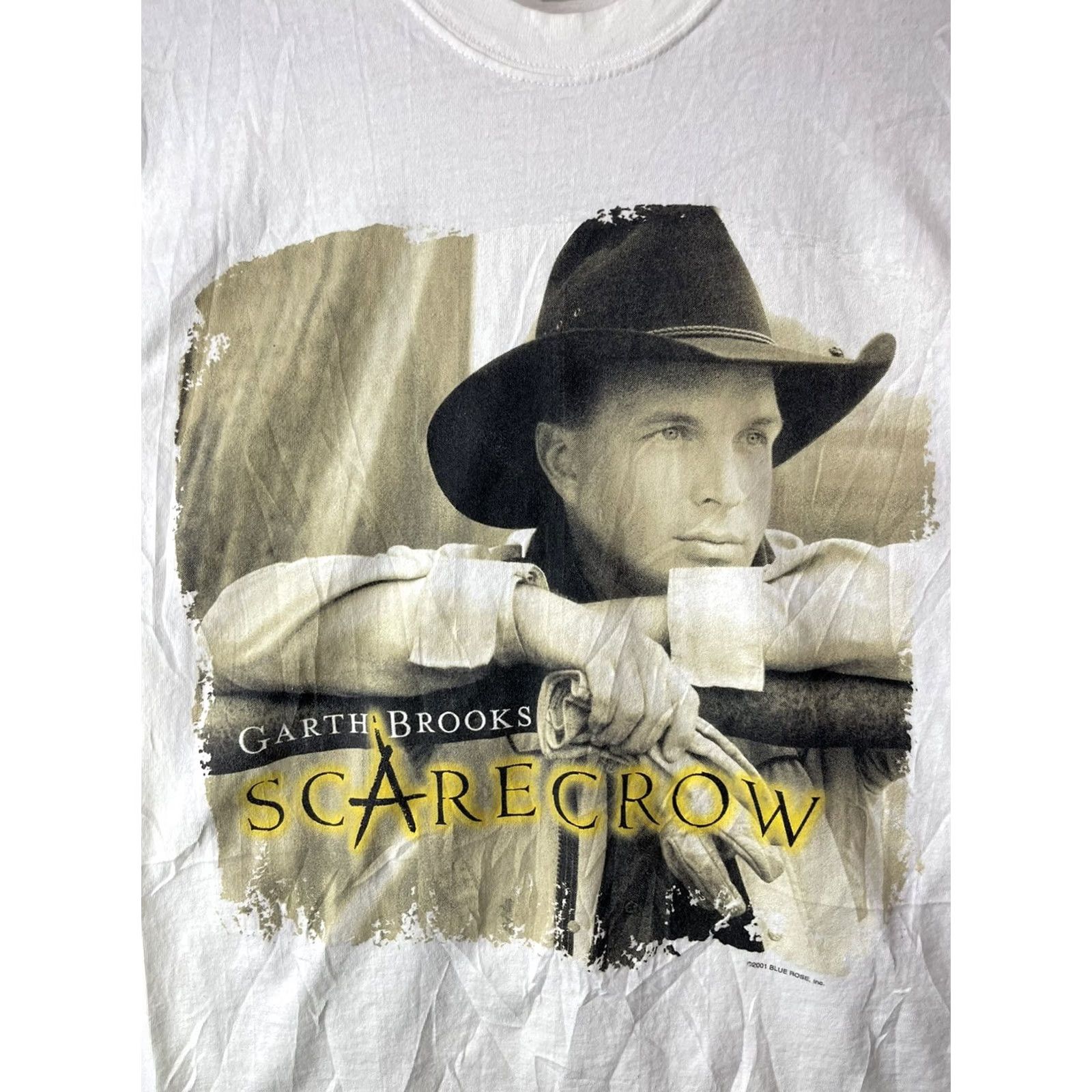 Hanes VINTAGE Garth Brooks Shirt Mens Medium Scarecrow Single Stitch Y2K Cowboy Country Music Hanes Cotton White Crew Neck Graphic Print T-Shirt Mens Size US M / EU 48-50 / 2 - 5 Thumbnail