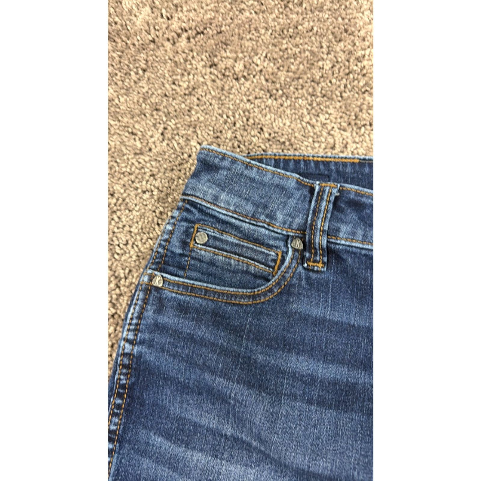 Vintage KUT Jeans Womens Bootcut High Rise Dark Wash Denim Stretch 4 Natalie AB 25x30 Size 27" / US 4 / IT 40 - 3 Thumbnail